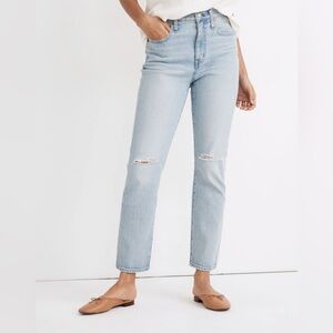 Madewell The High-Rise Slim Crop Boyjean in Dumas Wash: Ripped Edition